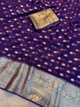 Load image into Gallery viewer, Charming Function Wear Viscose Georgette Jacquard Weaving Work Fancy Saree With Blouse Piece
