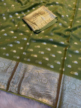 Load image into Gallery viewer, Charming Function Wear Viscose Georgette Jacquard Weaving Work Fancy Saree With Blouse Piece
