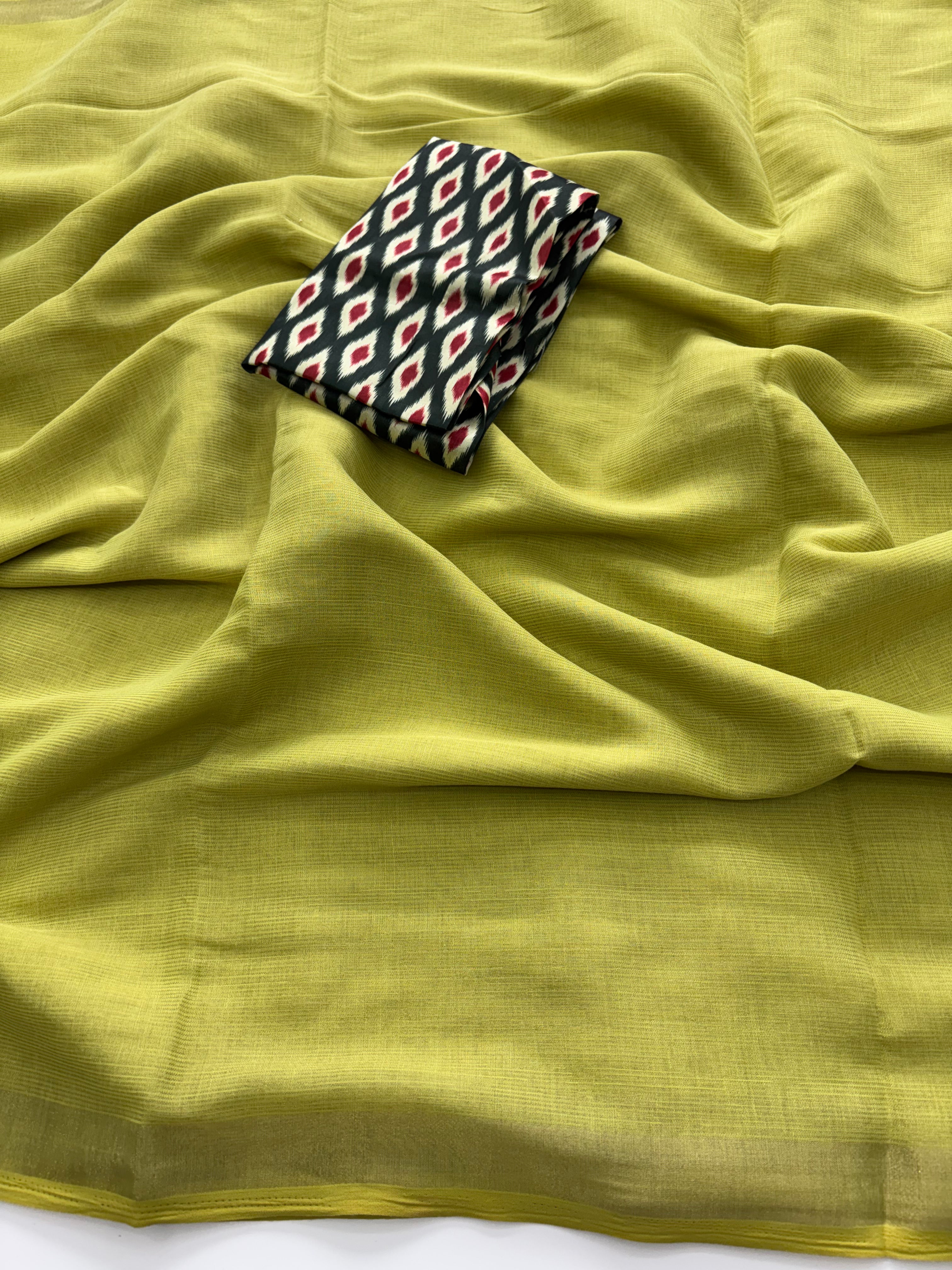 Confounding Function Wear Pure Cotton Silk Latkan Designer Saree With Unstitched Blouse for Women