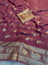 Load image into Gallery viewer, Traditional Function Wear Pure Viscose Georgette Jacquard Weaving Work Fancy Saree With Blouse Piece
