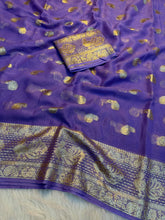 Load image into Gallery viewer, Traditional Function Wear Pure Viscose Georgette Jacquard Weaving Work Fancy Saree With Blouse Piece
