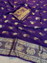 Load image into Gallery viewer, Traditional Function Wear Pure Viscose Georgette Jacquard Weaving Work Fancy Saree With Blouse Piece
