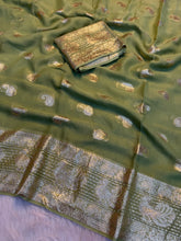 Load image into Gallery viewer, Traditional Function Wear Pure Viscose Georgette Jacquard Weaving Work Fancy Saree With Blouse Piece
