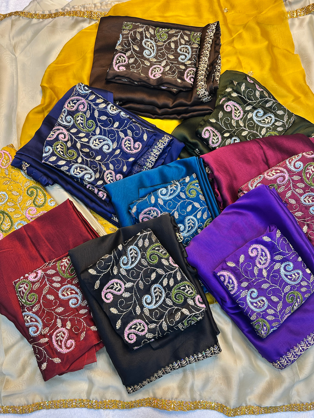 Opulent Festive Wear Silk Embroidery n Bids Work Fancy Designer Saree With Blouse Piece