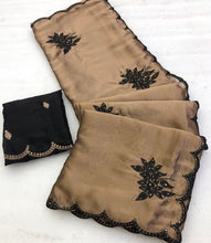 Load image into Gallery viewer, Glorious Party Wear Rangoli Silk Thread Embroidery n Sequence Work Designer Saree With Contrast Blouse
