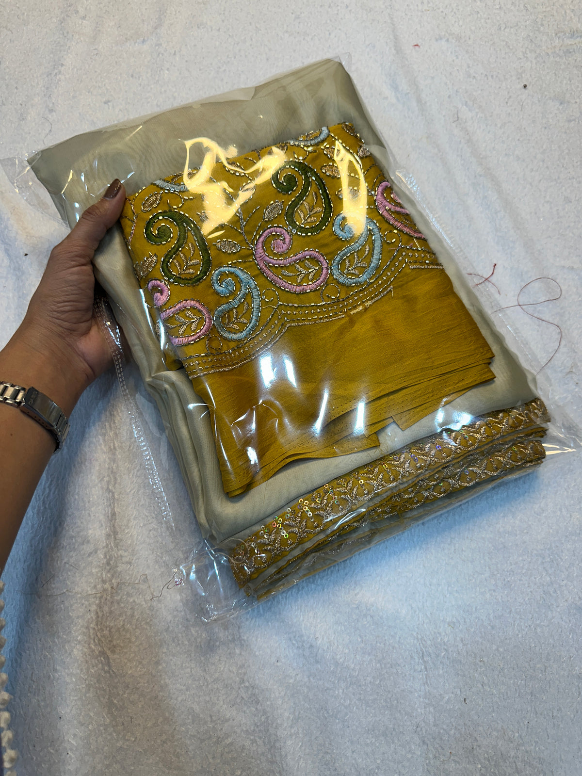 Opulent Festive Wear Silk Embroidery n Bids Work Fancy Designer Saree With Blouse Piece