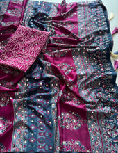 Load image into Gallery viewer, Stunning Function Wear Satin Silk Real Mirror n Print Work Designer Saree With Blouse Piece
