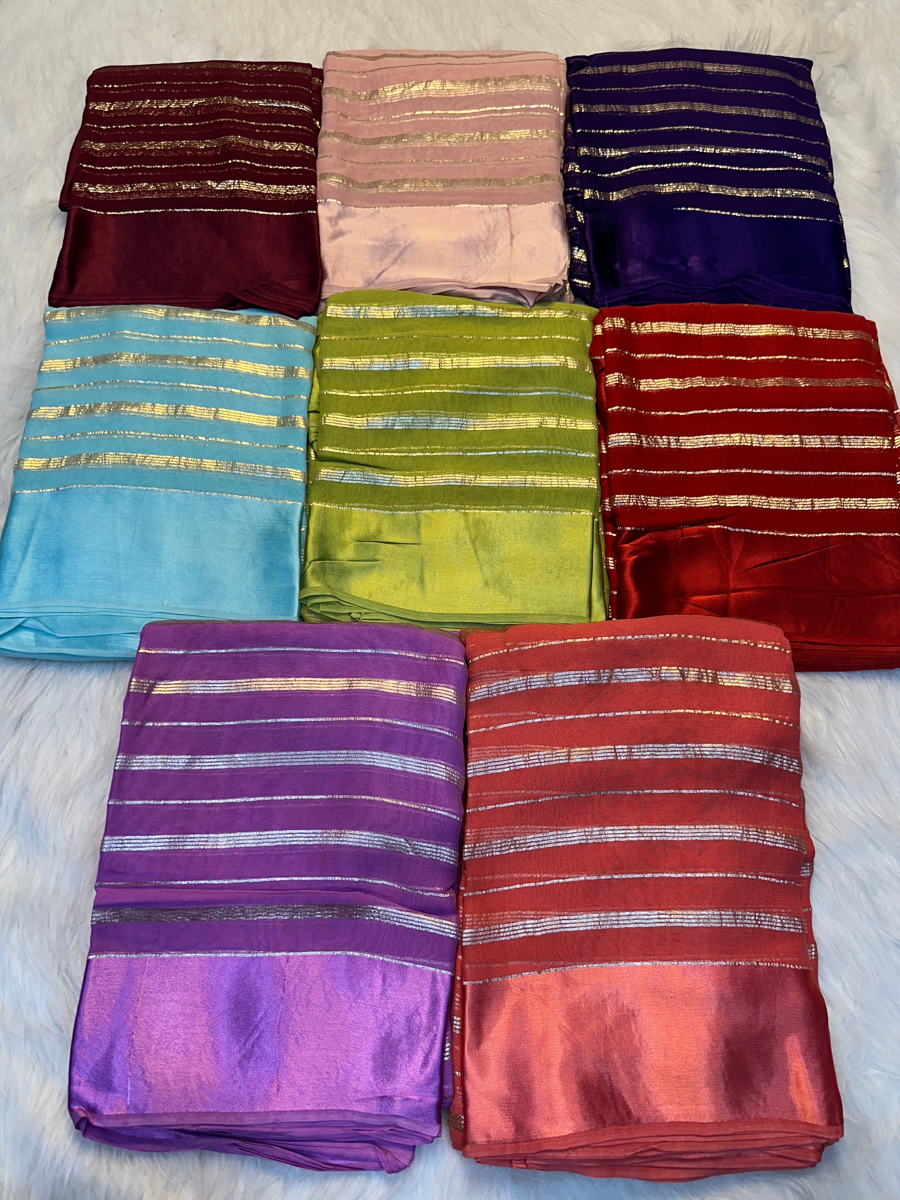 Effervescent Function Wear Pure Viscose Georgette Satin Patta Border Fancy Saree With Blouse Piece
