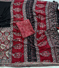 Load image into Gallery viewer, Blossom Party Wear Satin Silk Real Mirror n Print Work Fancy Saree With Blouse Piece
