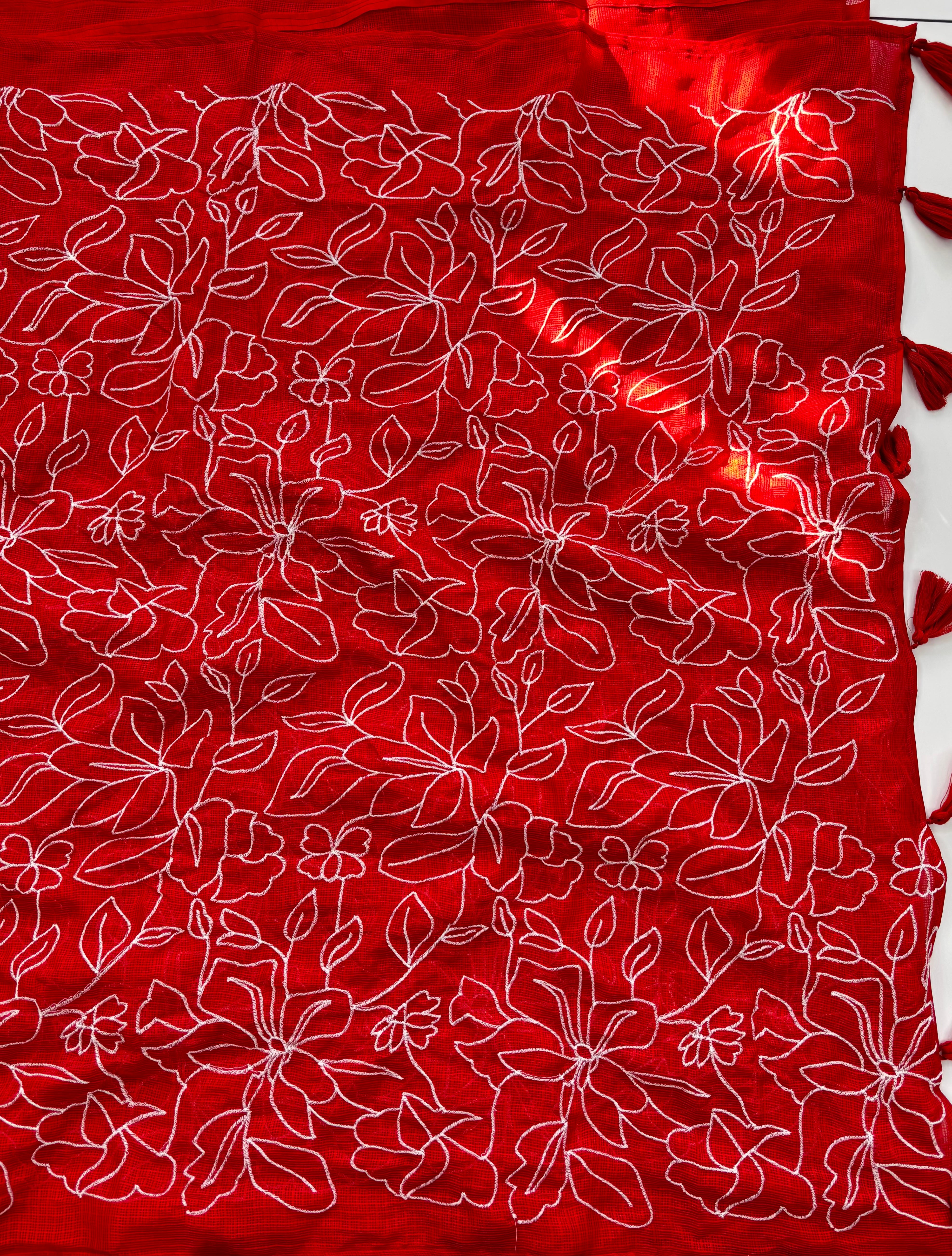 Blissful Festive Wear Kotadoriya Fabric Heavy Embroidery n Sequence Work Designer Saree With Blouse Piece