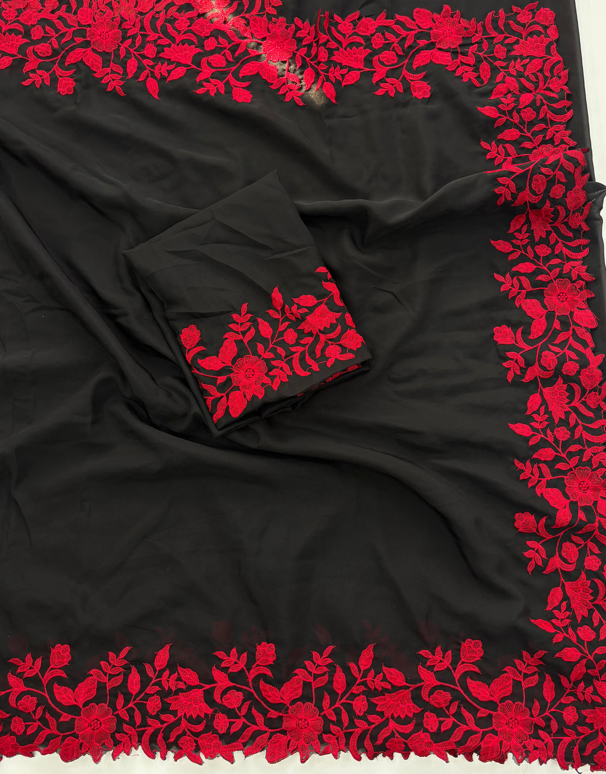 Divine Party Wear Silk Embroidery n Cut Work Designer Saree For Women