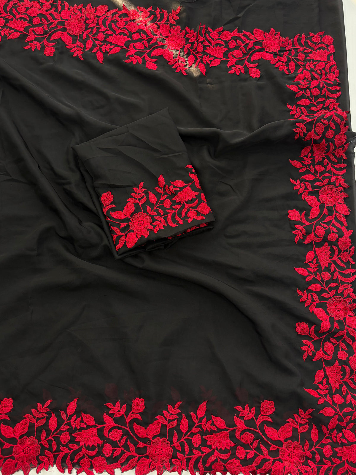Divine Party Wear Silk Embroidery n Cut Work Designer Saree For Women