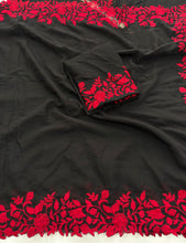 Load image into Gallery viewer, Divine Party Wear Silk Embroidery n Cut Work Designer Saree For Women
