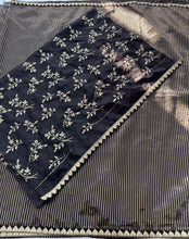 Load image into Gallery viewer, Evocative Party Wear Tissue Silk Heavy Lace Work Designer Saree With Elegant Blouse Piece
