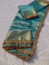 Load image into Gallery viewer, Heritage Festival Wear Banarasi Tissue Silk Jacquard n Heavy Lace Work Fancy Designer Saree
