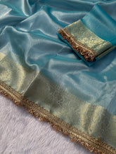 Load image into Gallery viewer, Heritage Festival Wear Banarasi Tissue Silk Jacquard n Heavy Lace Work Fancy Designer Saree
