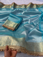 Load image into Gallery viewer, Heritage Festival Wear Banarasi Tissue Silk Jacquard n Heavy Lace Work Fancy Designer Saree
