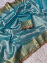 Load image into Gallery viewer, Heritage Festival Wear Banarasi Tissue Silk Jacquard n Heavy Lace Work Fancy Designer Saree
