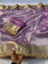 Load image into Gallery viewer, Heritage Festival Wear Banarasi Tissue Silk Jacquard n Heavy Lace Work Fancy Designer Saree
