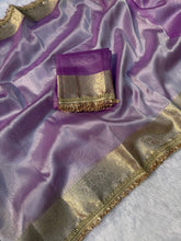 Load image into Gallery viewer, Heritage Festival Wear Banarasi Tissue Silk Jacquard n Heavy Lace Work Fancy Designer Saree
