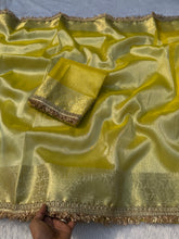 Load image into Gallery viewer, Heritage Festival Wear Banarasi Tissue Silk Jacquard n Heavy Lace Work Fancy Designer Saree
