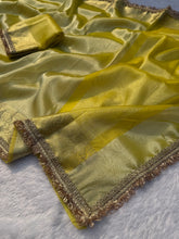 Load image into Gallery viewer, Heritage Festival Wear Banarasi Tissue Silk Jacquard n Heavy Lace Work Fancy Designer Saree
