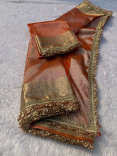 Load image into Gallery viewer, Majestic Party Wear Banarasi Tissue Silk Jacquard n Heavy Lace Work Fancy Designer Saree
