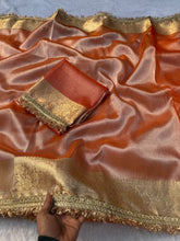 Load image into Gallery viewer, Majestic Party Wear Banarasi Tissue Silk Jacquard n Heavy Lace Work Fancy Designer Saree
