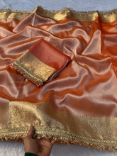 Load image into Gallery viewer, Heritage Festival Wear Banarasi Tissue Silk Jacquard n Heavy Lace Work Fancy Designer Saree
