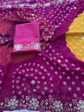 Load image into Gallery viewer, Adorning Festive Wear Georgette Embroidery Work Saree With Blouse Piece
