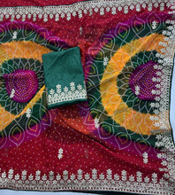 Load image into Gallery viewer, Entrancing Party Wear Georgette Gotapatti Work Designer Saree With Blouse Piece
