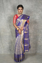 Load image into Gallery viewer, New Wedding Wear Blue Color Kanjiviram Silk Pure Zari Weaving with Beautiful Meena Weaving Saree
