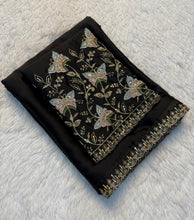 Load image into Gallery viewer, Luxury Partywear Silk Embroidery n Bids Work Designer Saree With Elegant Blouse Piece

