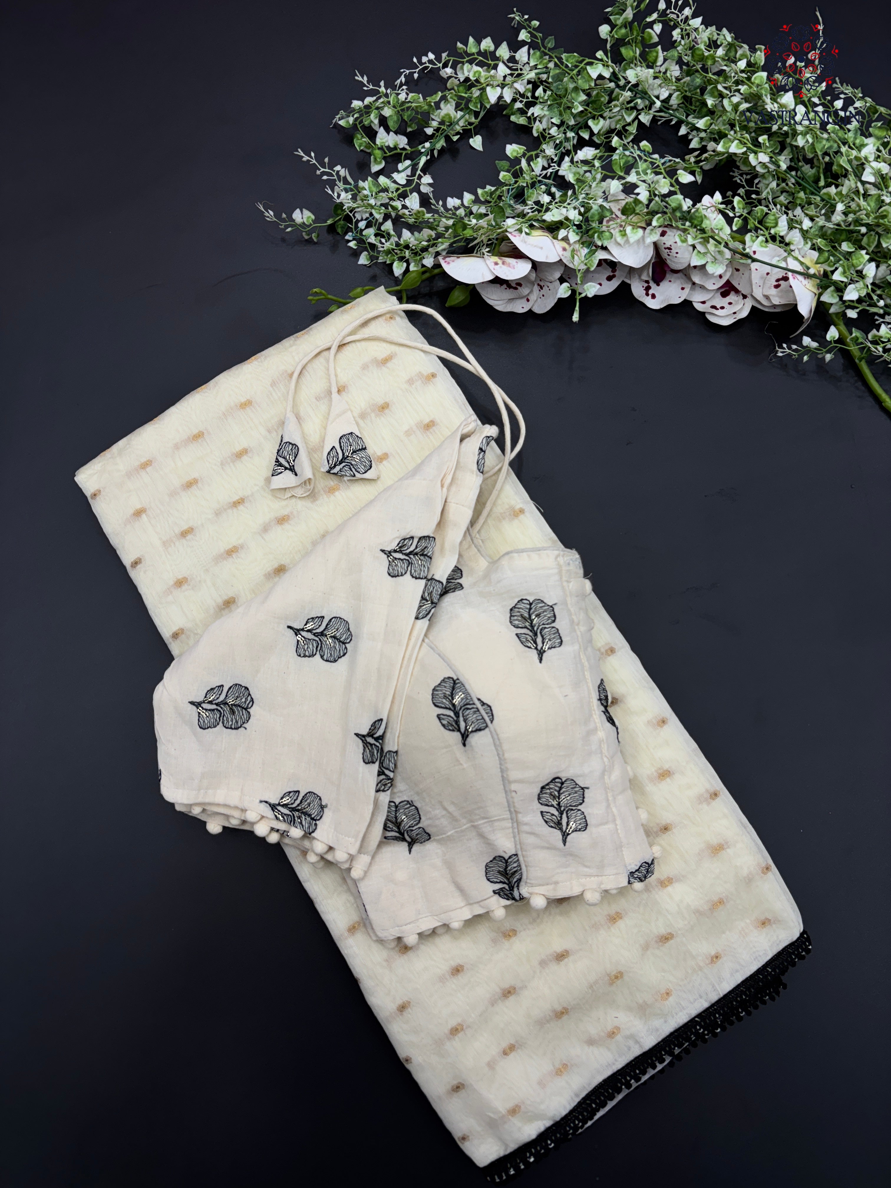 Gorgeous Party Wear White Colour Pure Chanderi Jari Butti Work Fancy Designer Saree For Women