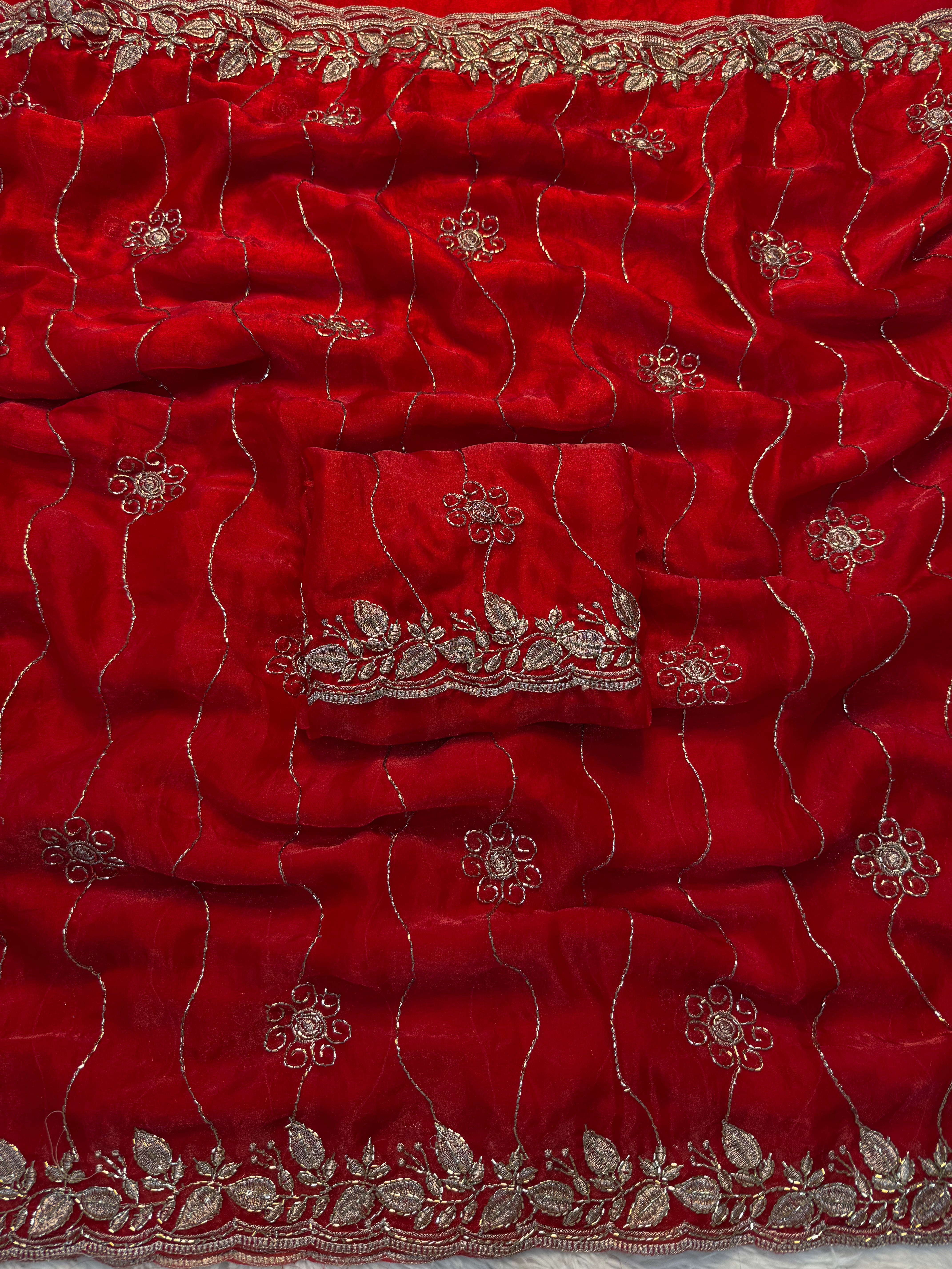 Charismatic Festive Wear Silk Sequence n Bids Work Fancy Designer Saree With Elegant Blouse Piece