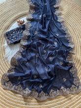 Load image into Gallery viewer, Scrupulous Wedding Wear Georgette Fabric Embroidery Work Fancy Designer Saree With Blouse Piece
