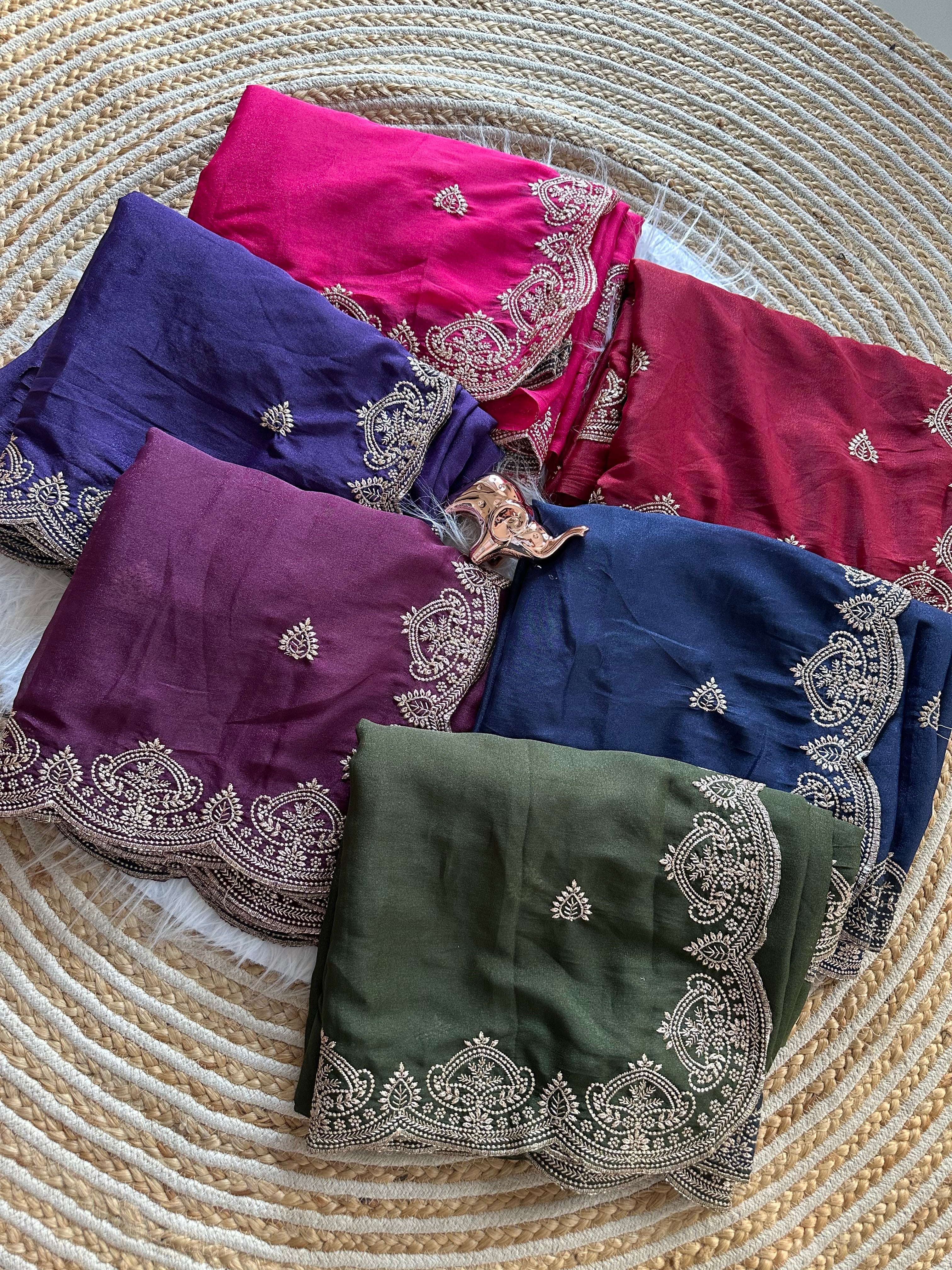 Scrupulous Wedding Wear Georgette Fabric Embroidery Work Fancy Designer Saree With Blouse Piece