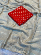 Load image into Gallery viewer, Adorable Festive Wear Pure Viscose Golden Jari Work Saree With Contrast Blouse Piece
