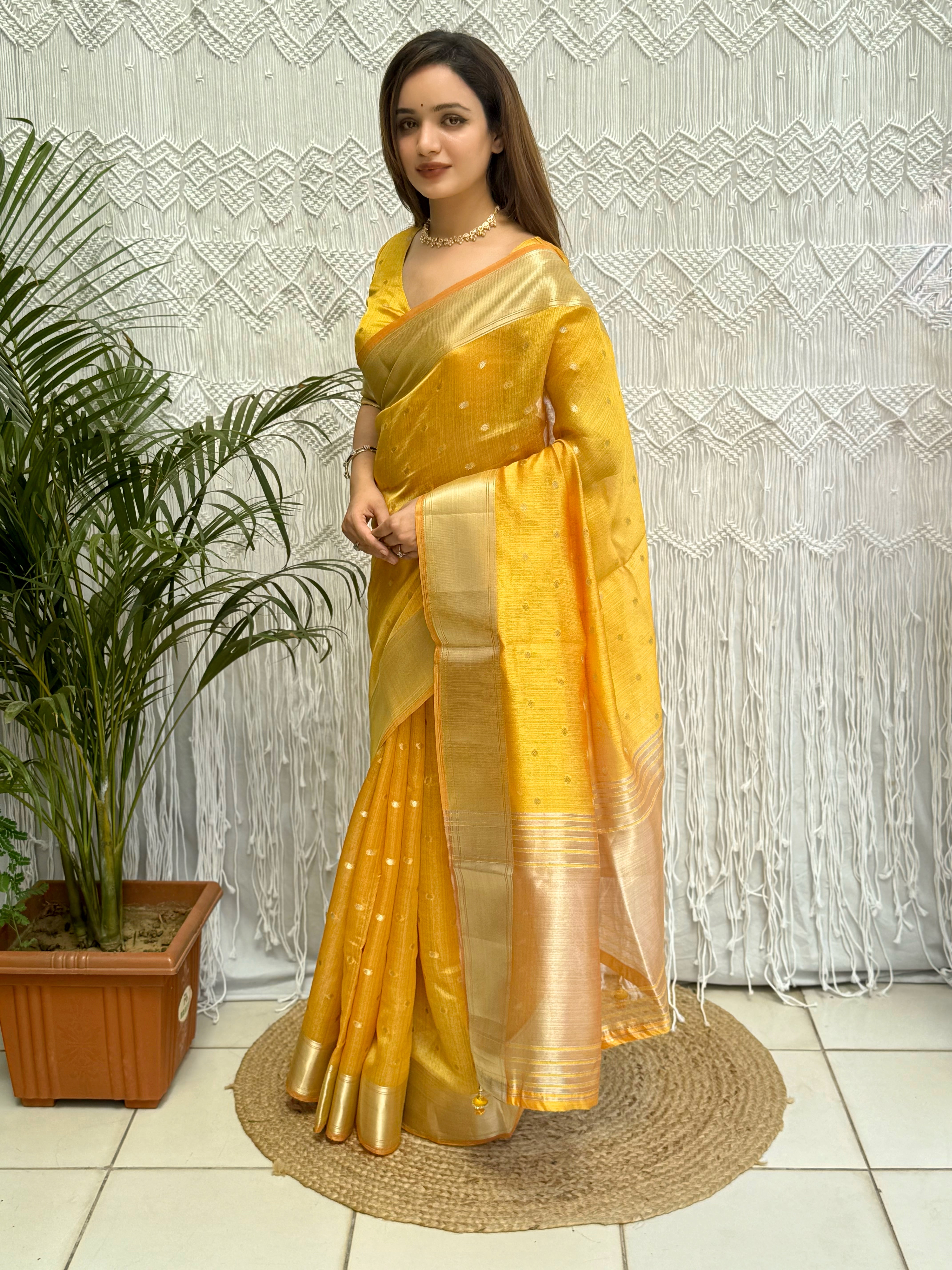 Charismatic Function Wear Banarasi Organza Silk Zari Weaving Rich Pallu Fancy Designer Saree With Blouse Piece