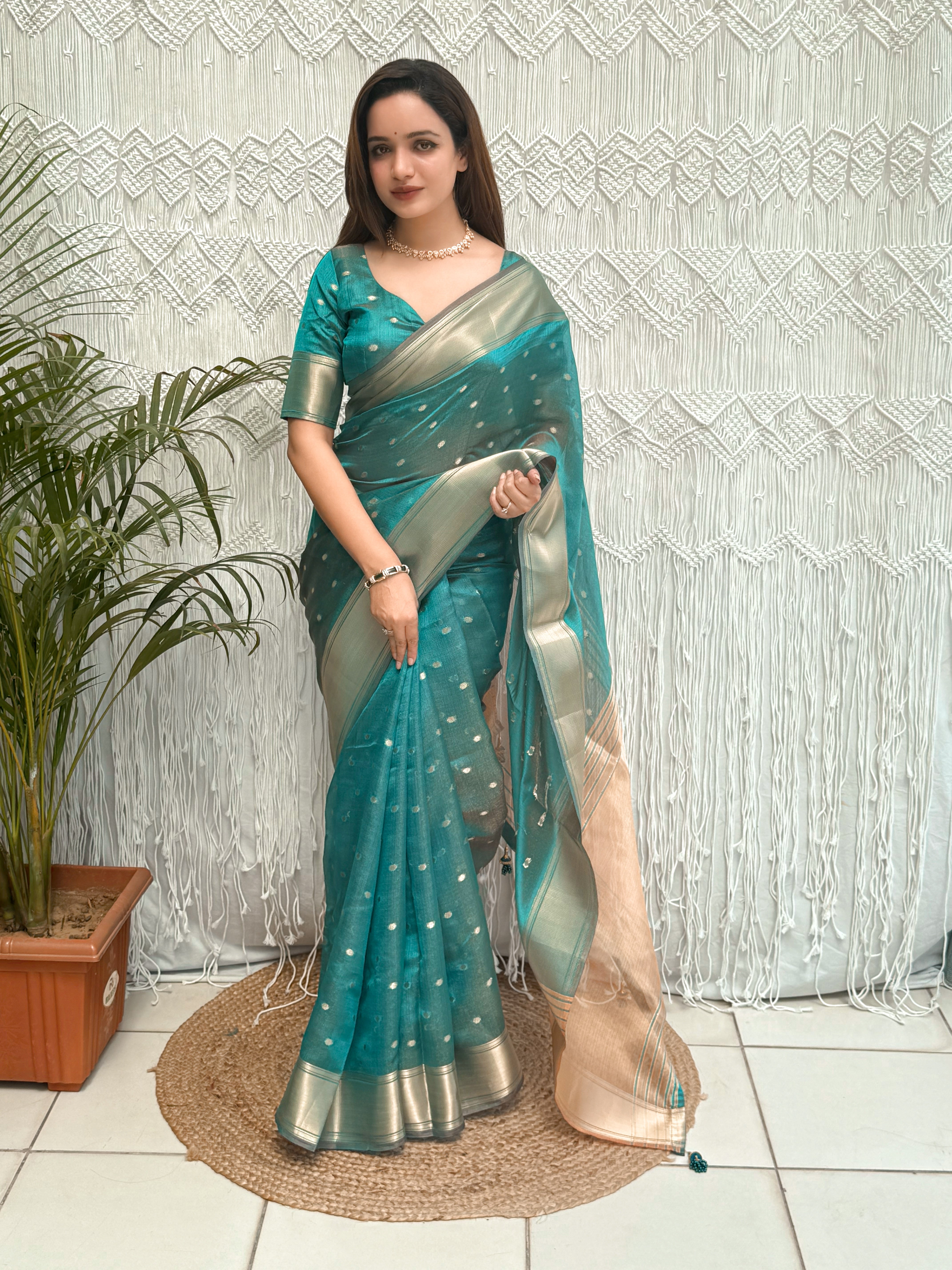 Charismatic Function Wear Banarasi Organza Silk Zari Weaving Rich Pallu Fancy Designer Saree With Blouse Piece