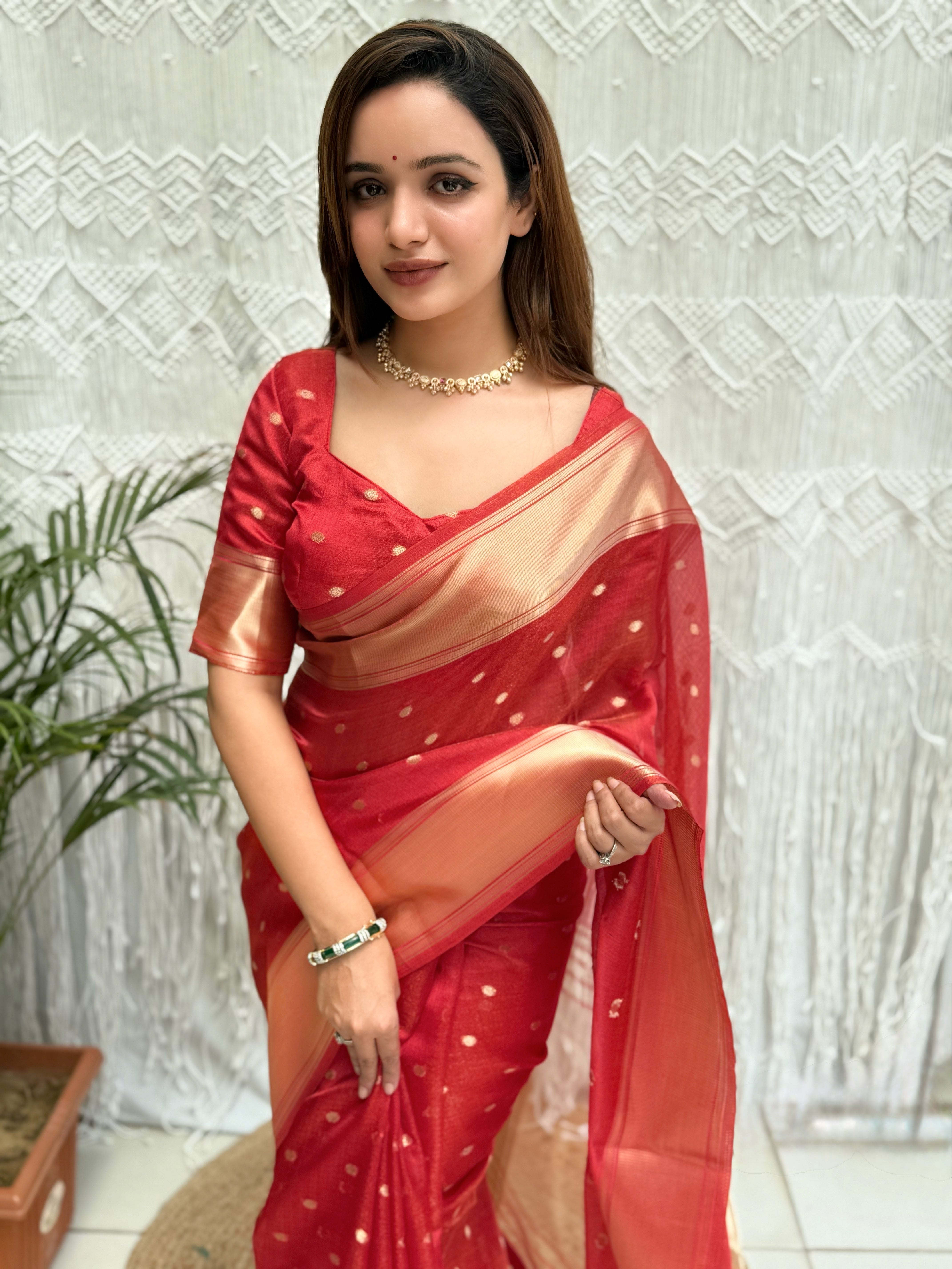 Charismatic Function Wear Banarasi Organza Silk Zari Weaving Rich Pallu Fancy Designer Saree With Blouse Piece