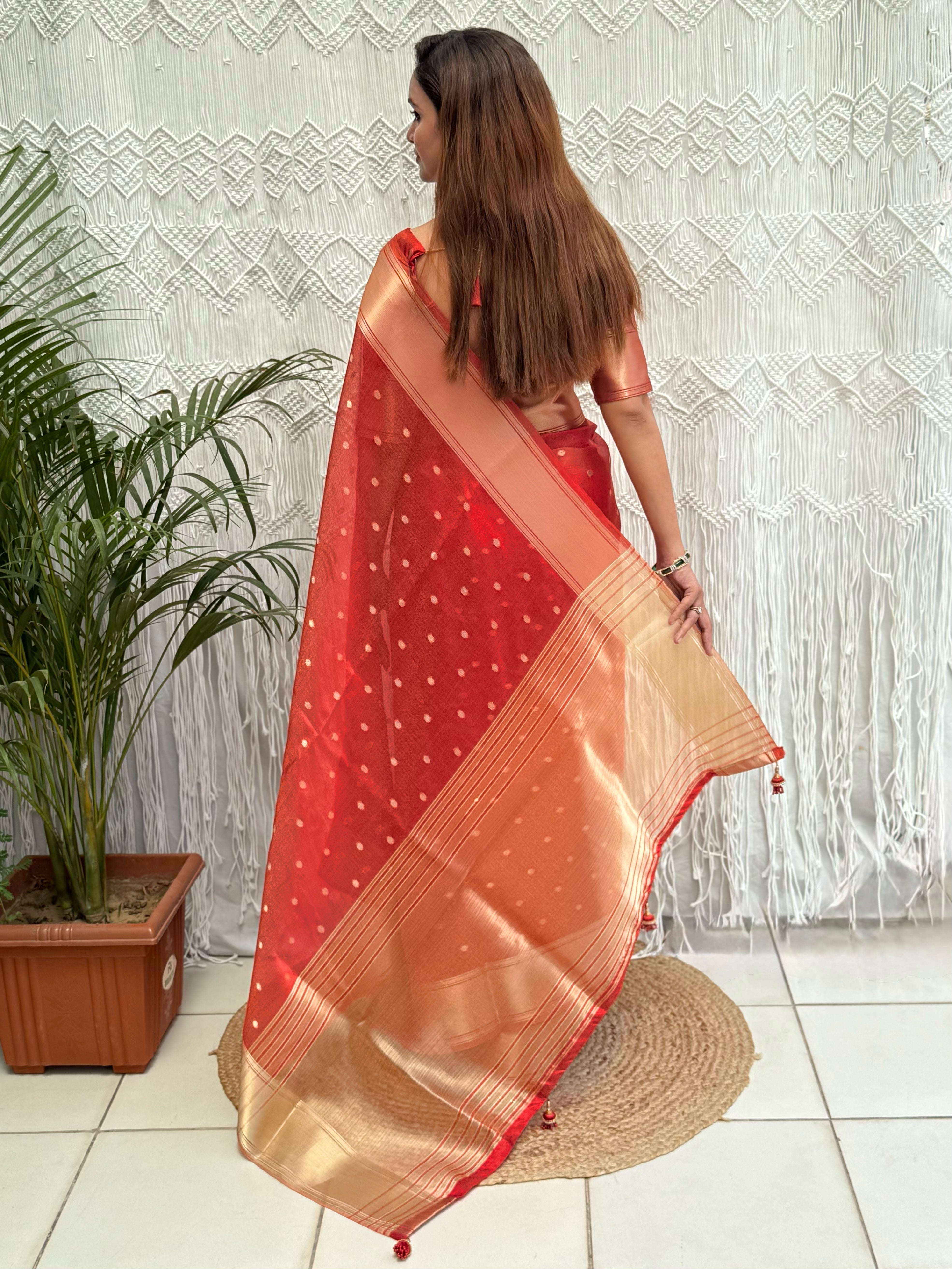 Charismatic Function Wear Banarasi Organza Silk Zari Weaving Rich Pallu Fancy Designer Saree With Blouse Piece