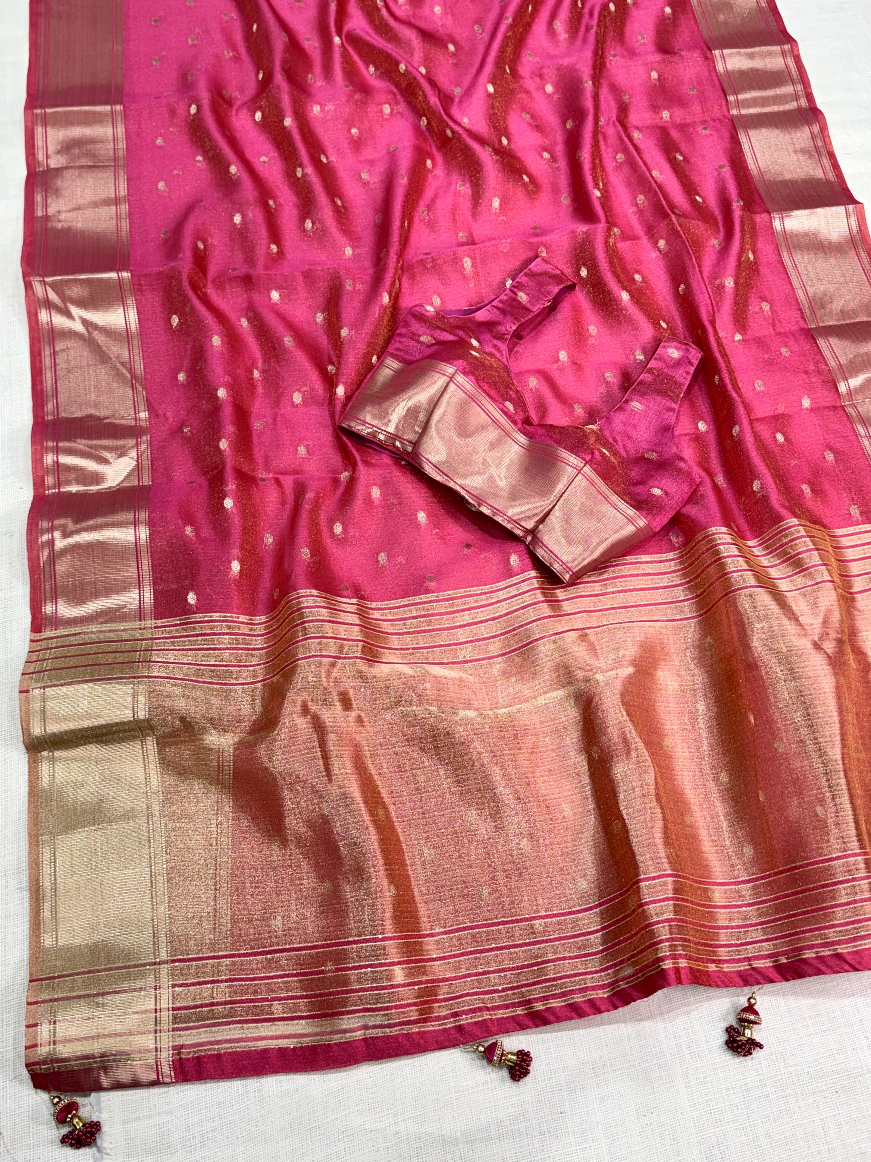Charismatic Function Wear Banarasi Organza Silk Zari Weaving Rich Pallu Fancy Designer Saree With Blouse Piece