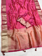 Load image into Gallery viewer, Charismatic Function Wear Banarasi Organza Silk Zari Weaving Rich Pallu Fancy Designer Saree With Blouse Piece
