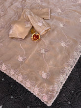 Load image into Gallery viewer, Splendorous Festive Wear Silk Embroidery n Sequence Beads Work Designer Saree With Blouse

