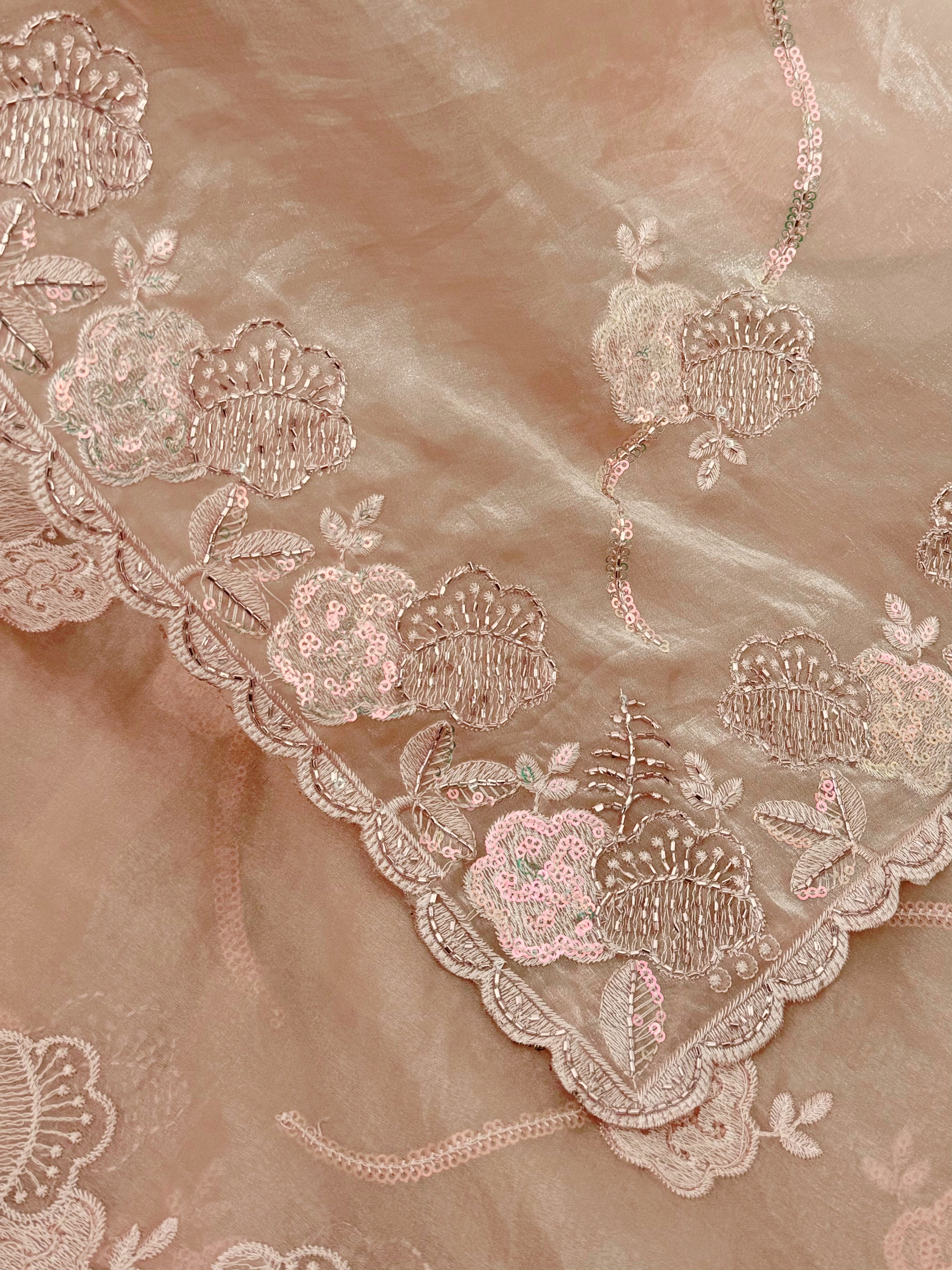 Splendorous Festive Wear Silk Embroidery n Sequence Beads Work Designer Saree With Blouse