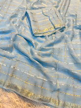 Load image into Gallery viewer, Adorable Party Wear Pure Viscose Georgette Zari Design Fancy Designer Saree With Blouse Peice
