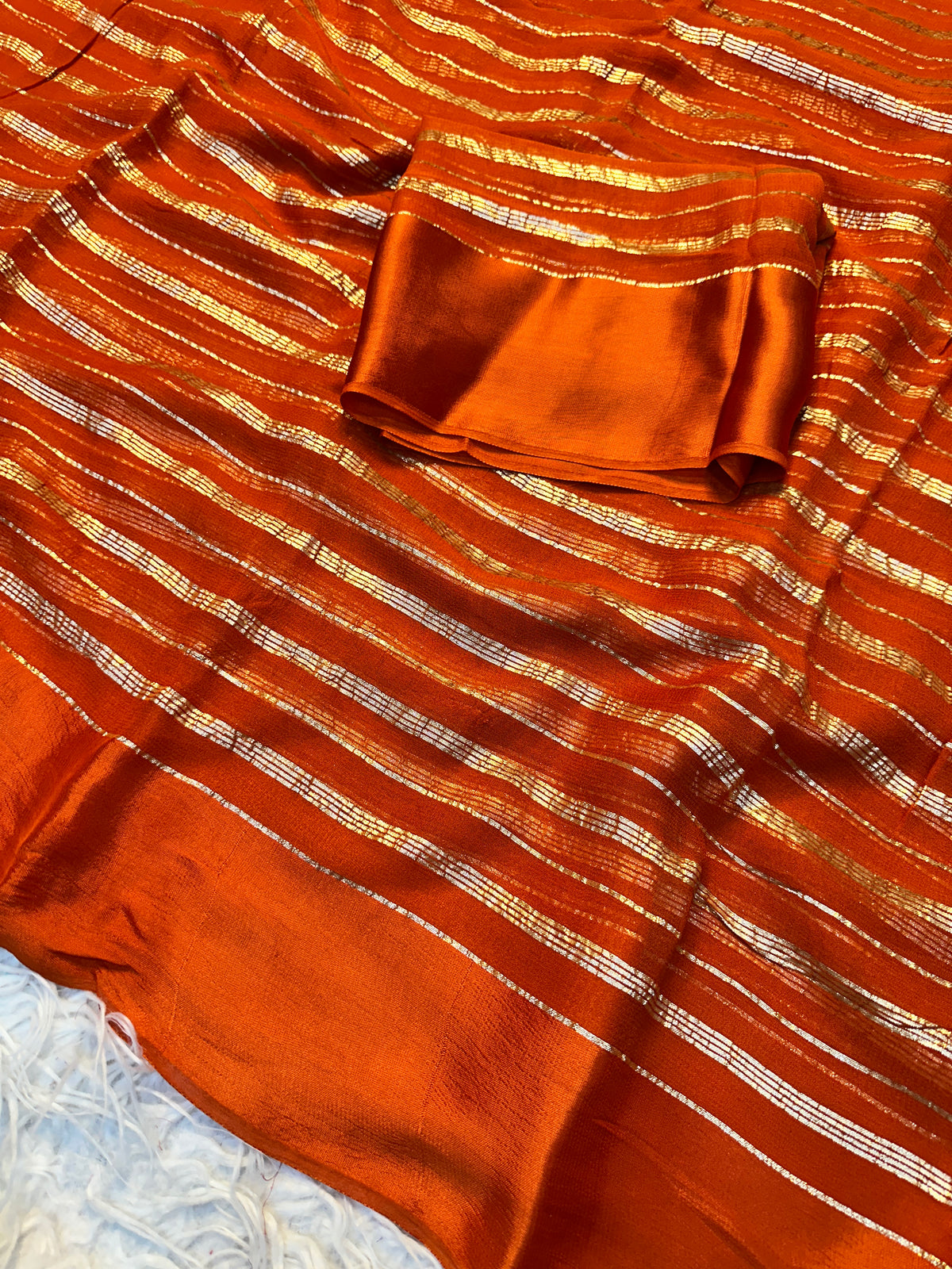 Evocative Party Wear Pure Viscose Georgette Satin Border Zari Design Fancy Designer Saree With Blouse peice