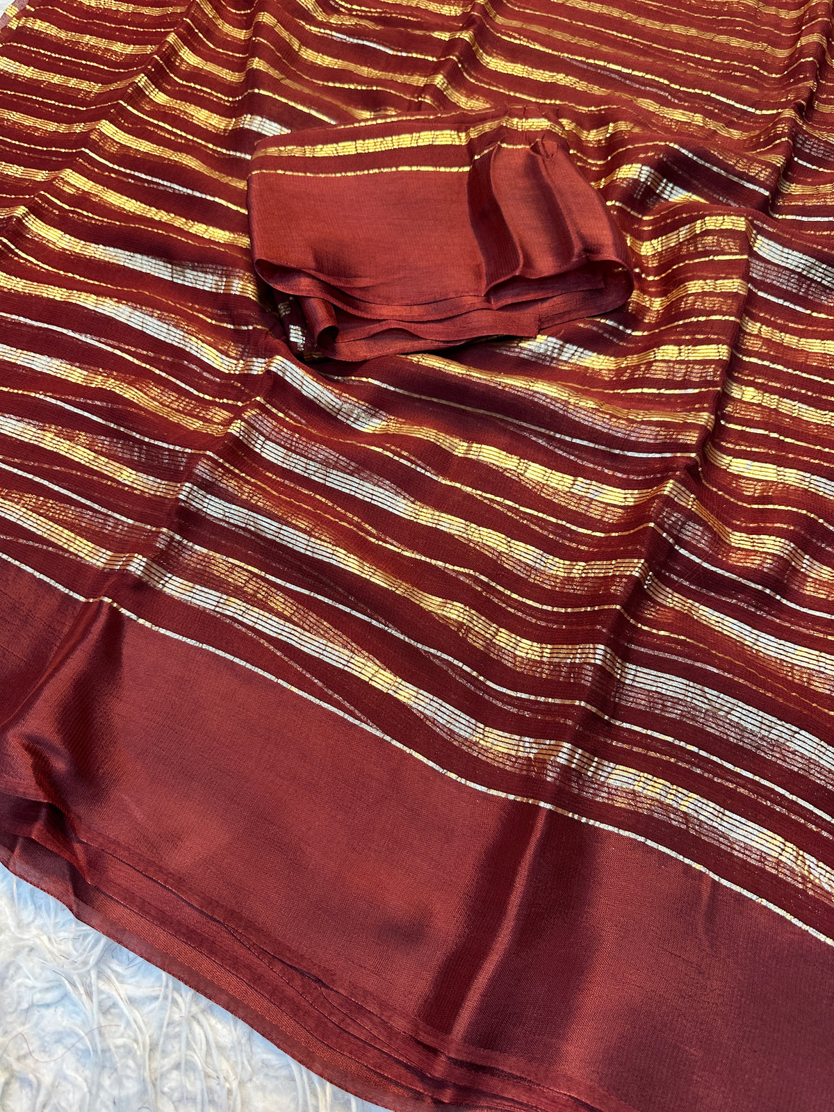 Evocative Party Wear Pure Viscose Georgette Satin Border Zari Design Fancy Designer Saree With Blouse peice