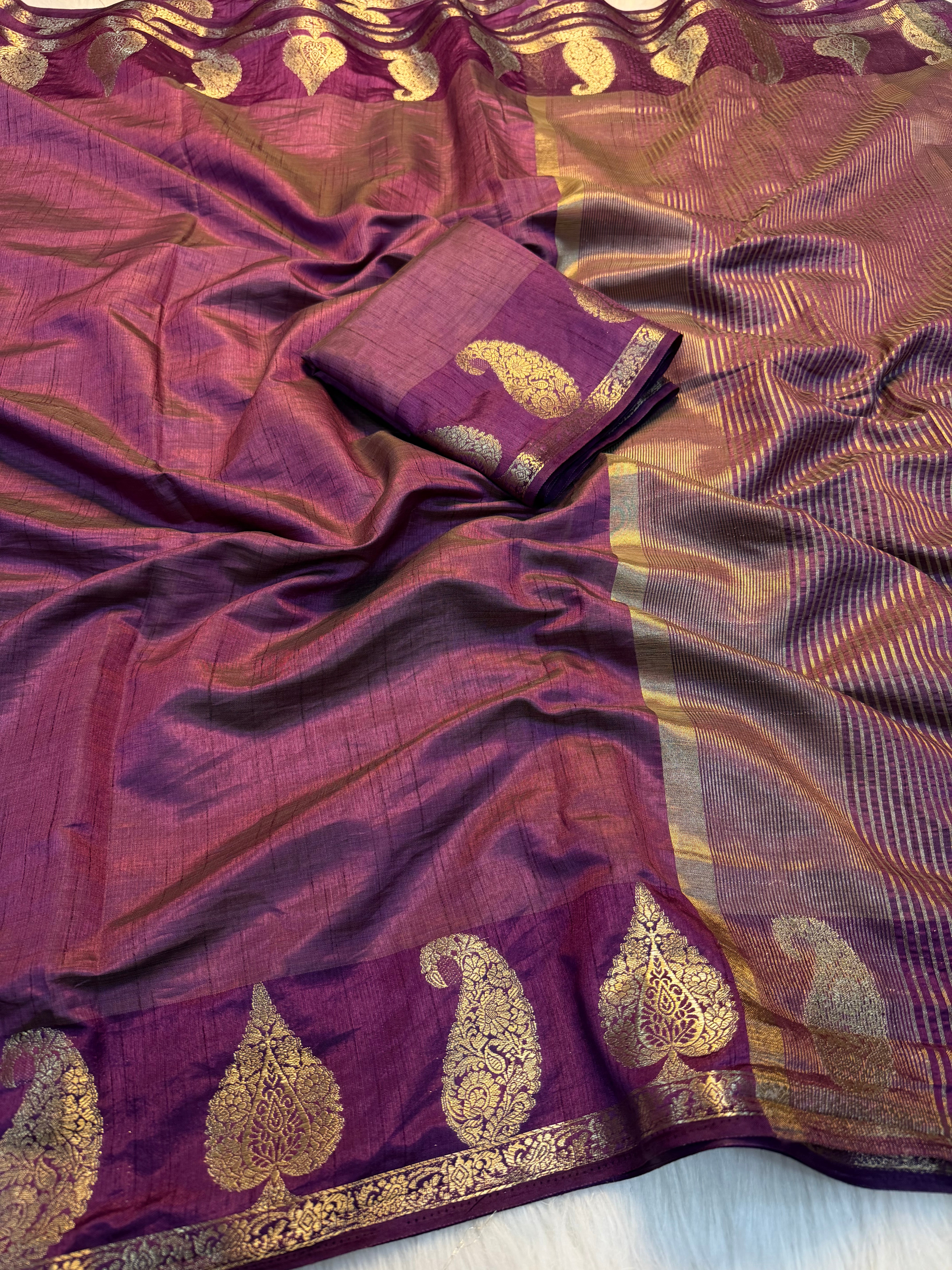 Adorable Function Wear Soft Tussar Silk Jacquard Zari Work Border Fancy Saree With Blouse Piece